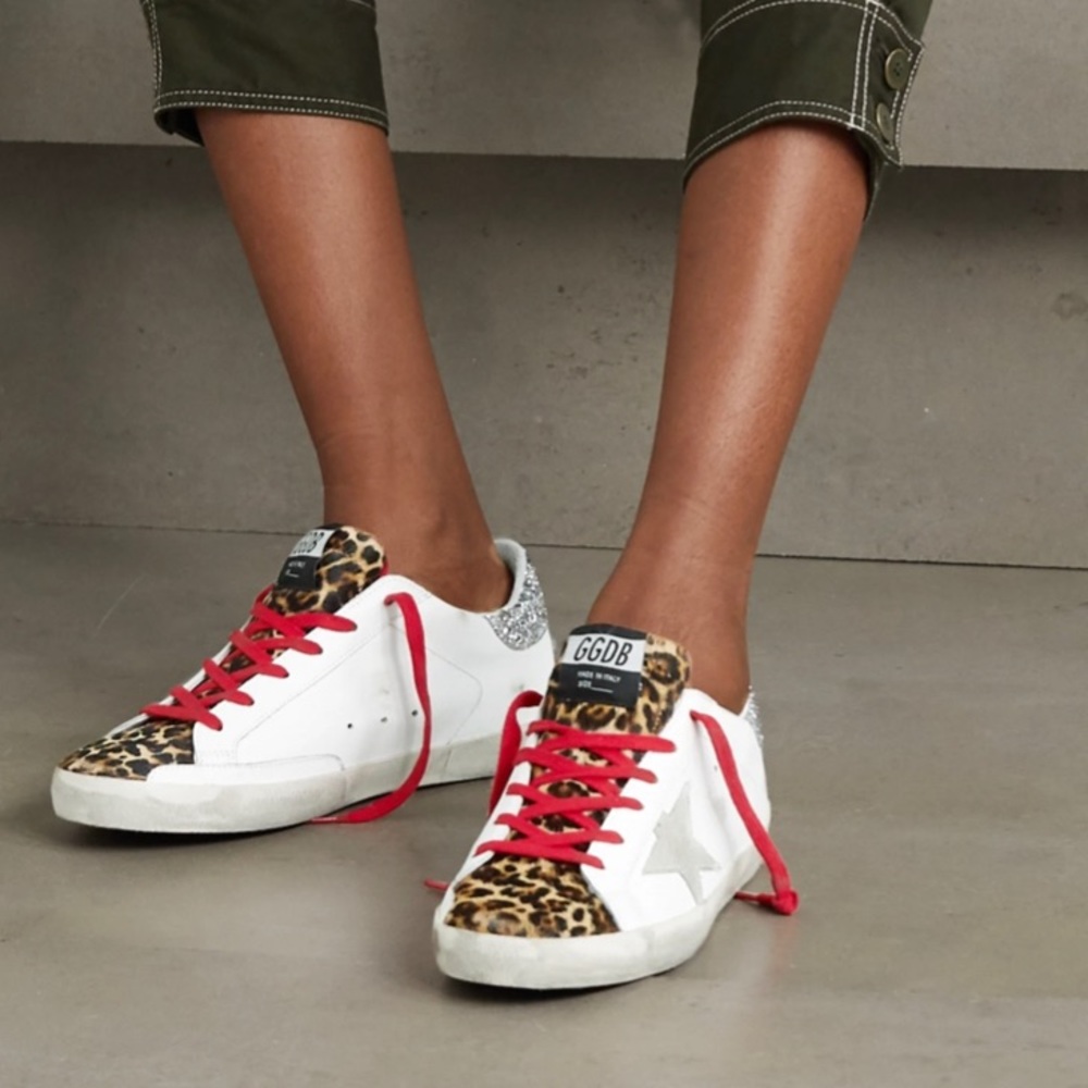 Golden Goose Superstars Silver/Red/Leopard-39
